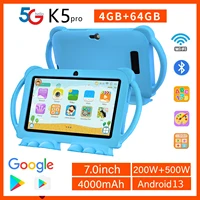 BDF K5 pro tableta para niños de 7 pulgadas funda a prueba de dibujos animados para niños 5G WiFi Google Learning Education Tablet PC 4GB RAM 64GB ROM 4000mAh