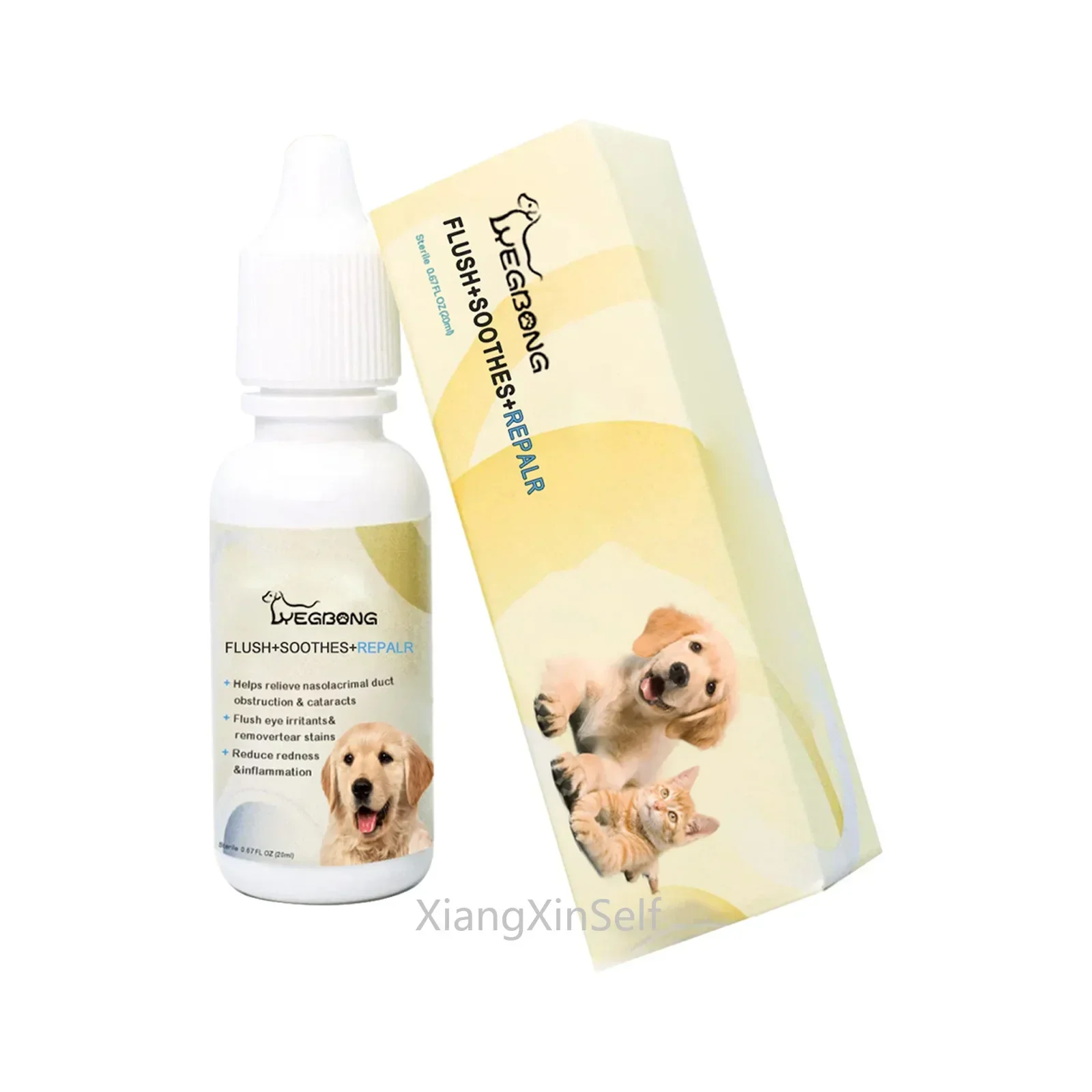 20ML PET EYE DROPS Helps Relieve Nasolacrimal Duct Obstruction & Cataracts Reduce Rednessinflammation for Dogs&Cats