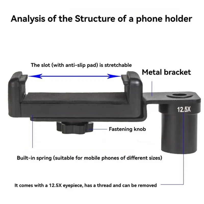 AAAN-Universal Microscope Stand Adapter Microscopios Phone Clip Cell Phone Mount Accessories