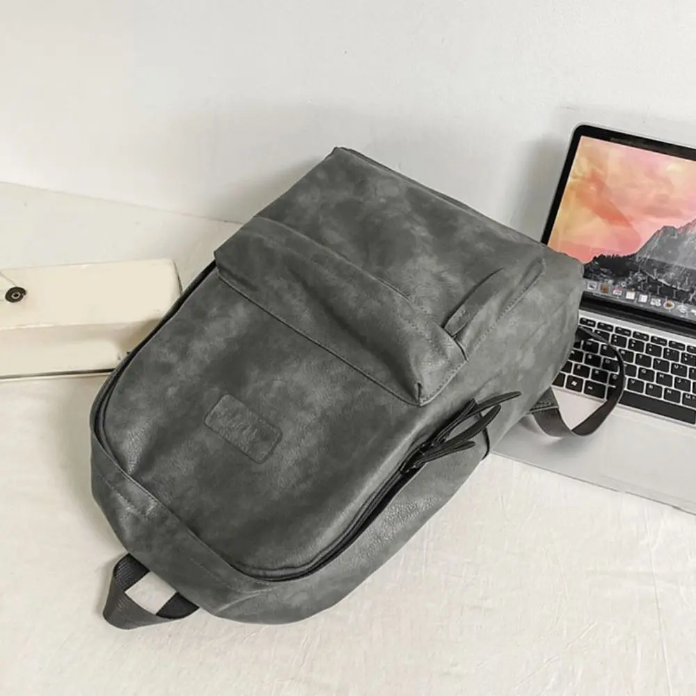 

Простой кожаный рюкзак в корейском стиле для мужчин, с несколькими карманами, вместительная дорожная сумка, универсальная водонепроницаемая сумка через плечо для мальчиков и девочек