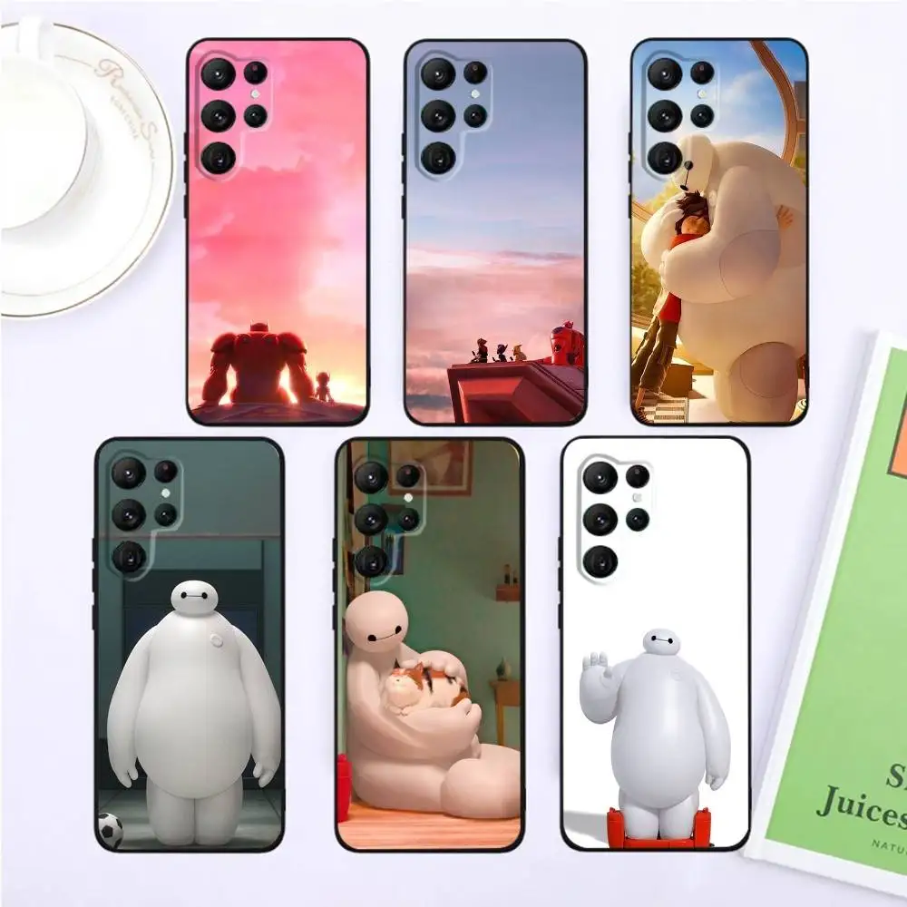 

B-Baymax Anime Phone Case For Samsung S25,S24,S23,22,21,Ultra,Pro,S10,S30Plus,20lite Black Cover