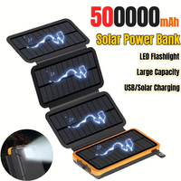 500000mAh Solar Power Bank 120W Large Capacity Super Fast Charging with Flashlight External Battery for iPhone Huawei