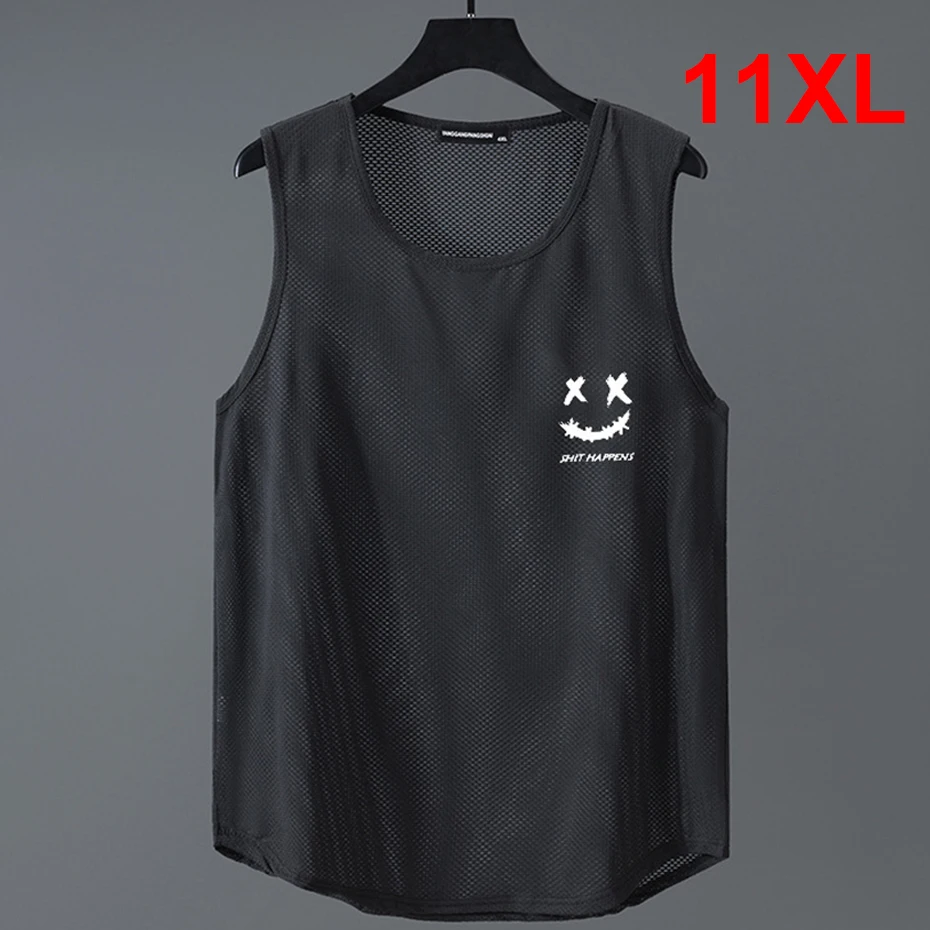 Summer Tank Tops Men Plus Size 10XL 11XL Summer Breathable Vest Solid Color Running Vest Male Tank Tops Big Size 11XL