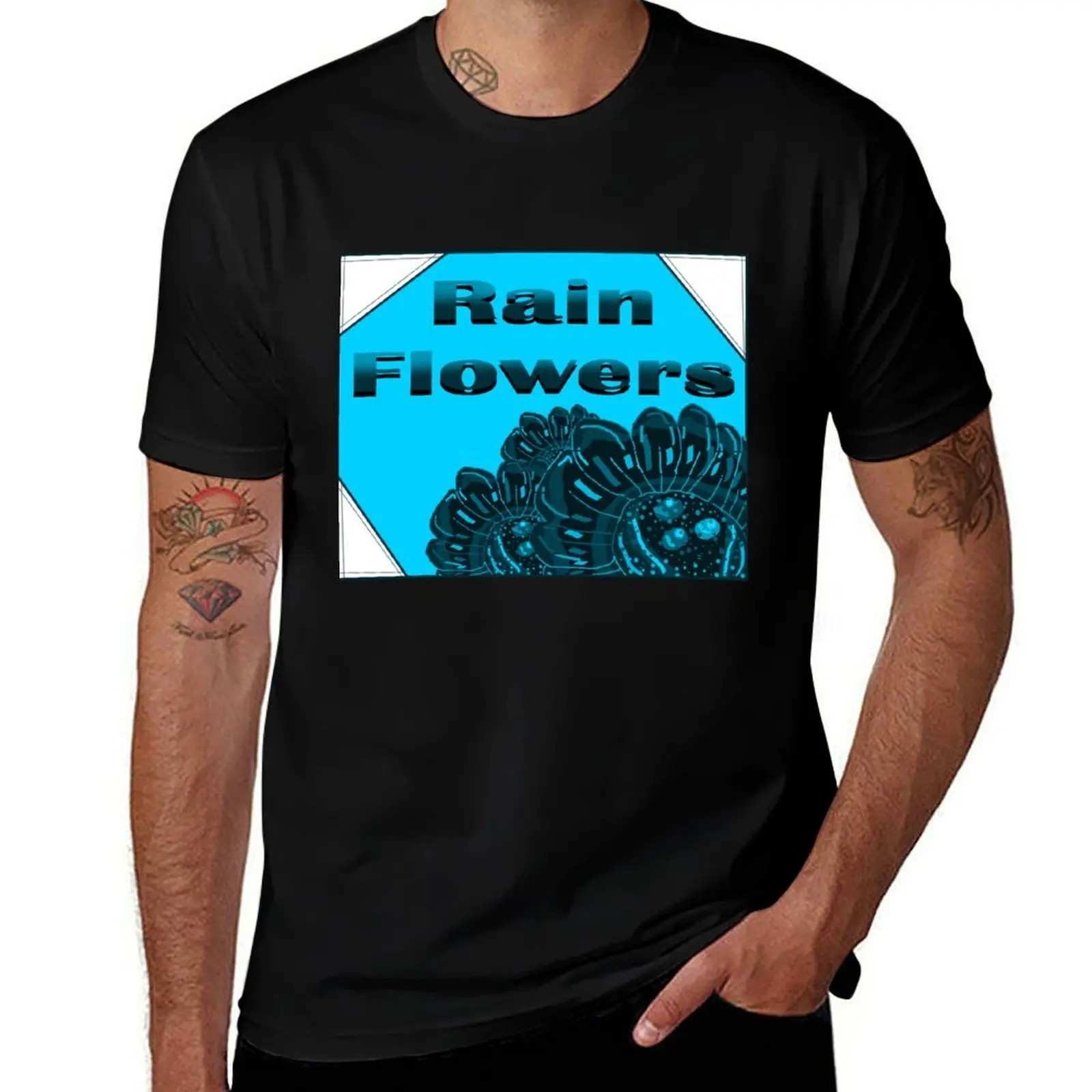 

Rain flowers T-Shirt vintage t shirts boys whites cotton man t-shirts summer top mens fashion