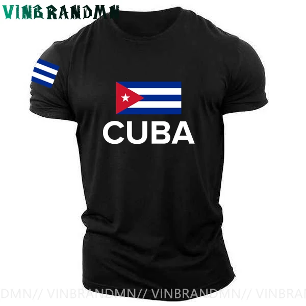 CUBA t shirt Cuban Cuba Flag With Slogan t-shirt nation flags Cotton Viva Cuba Libre Patria Y Vida Tee Tops Men Shorts Sleeve