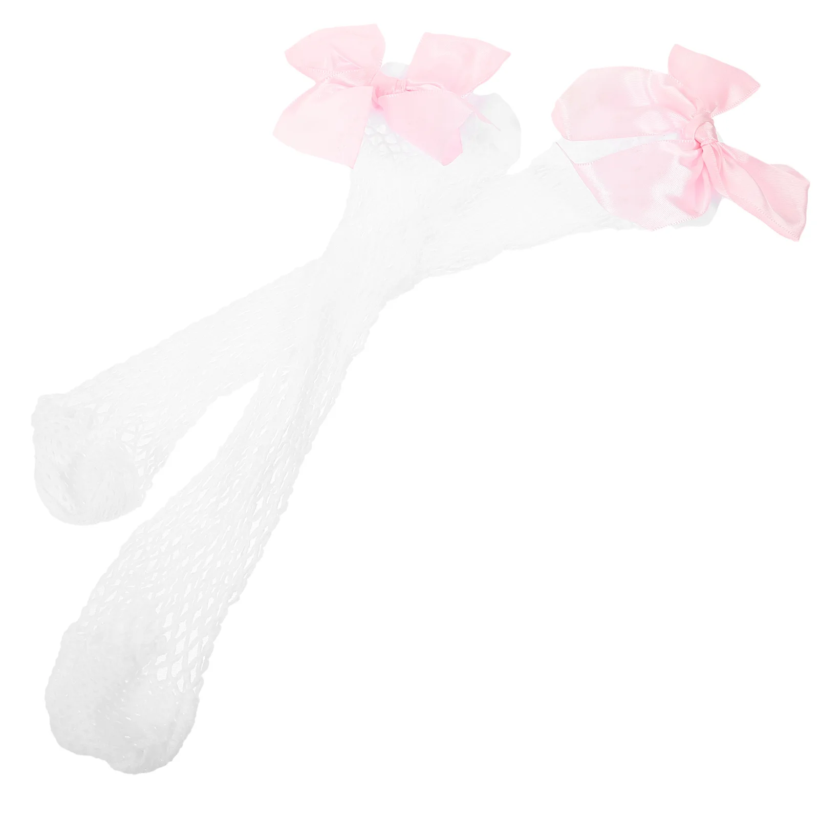 الأطفال شبكة الجوارب طفل الفتيات جوارب عالية الكاحل الصيف شبكة صيد السمك النايلون رقيقة الأبيض الوردي القوس الأميرة جوارب طويلة الاطفال #5