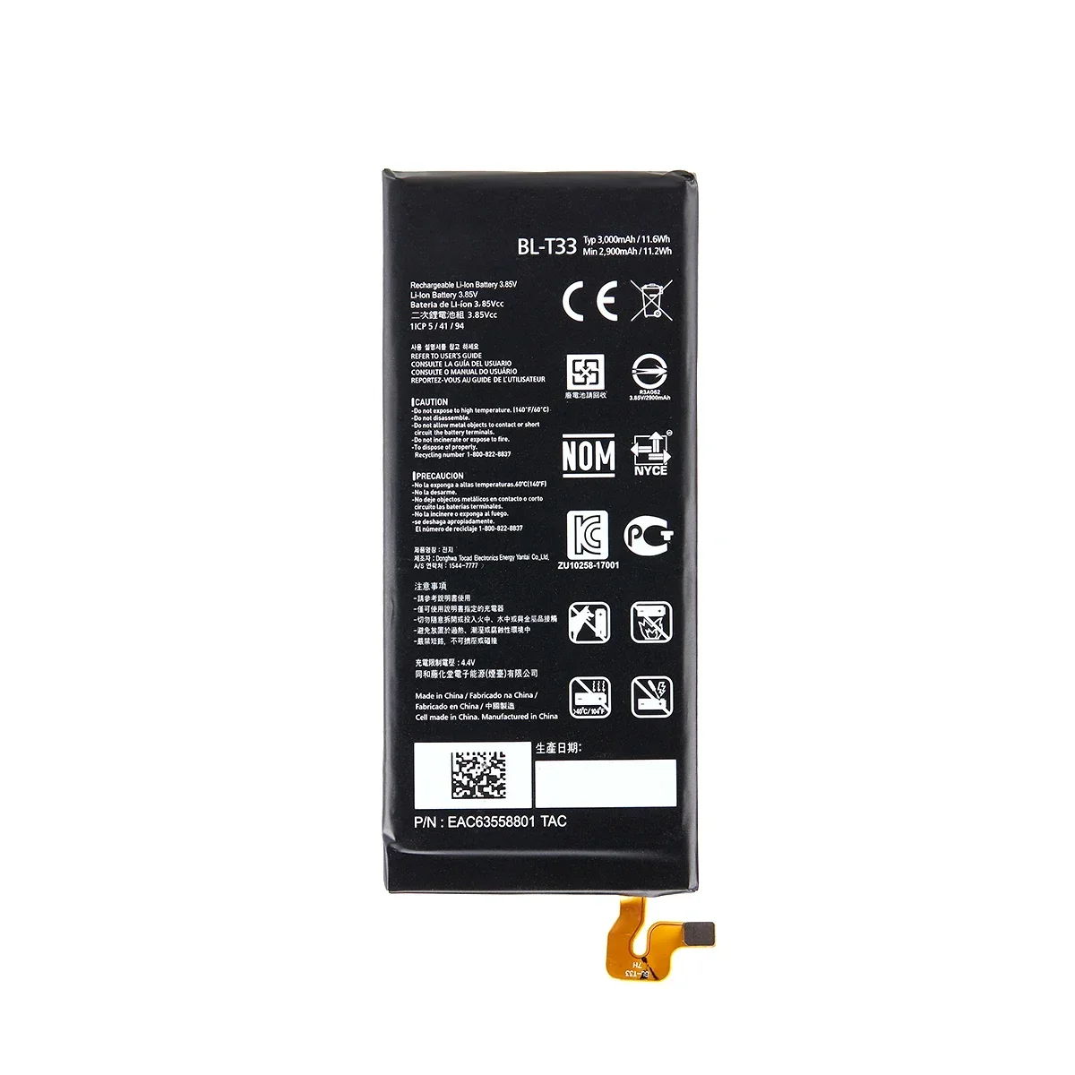 携帯電話用のオリジナルの交換用バッテリー,lg q6,BL-T33, 3000mah,m700a,m700an,m700dsk,m700n,t33,blt33