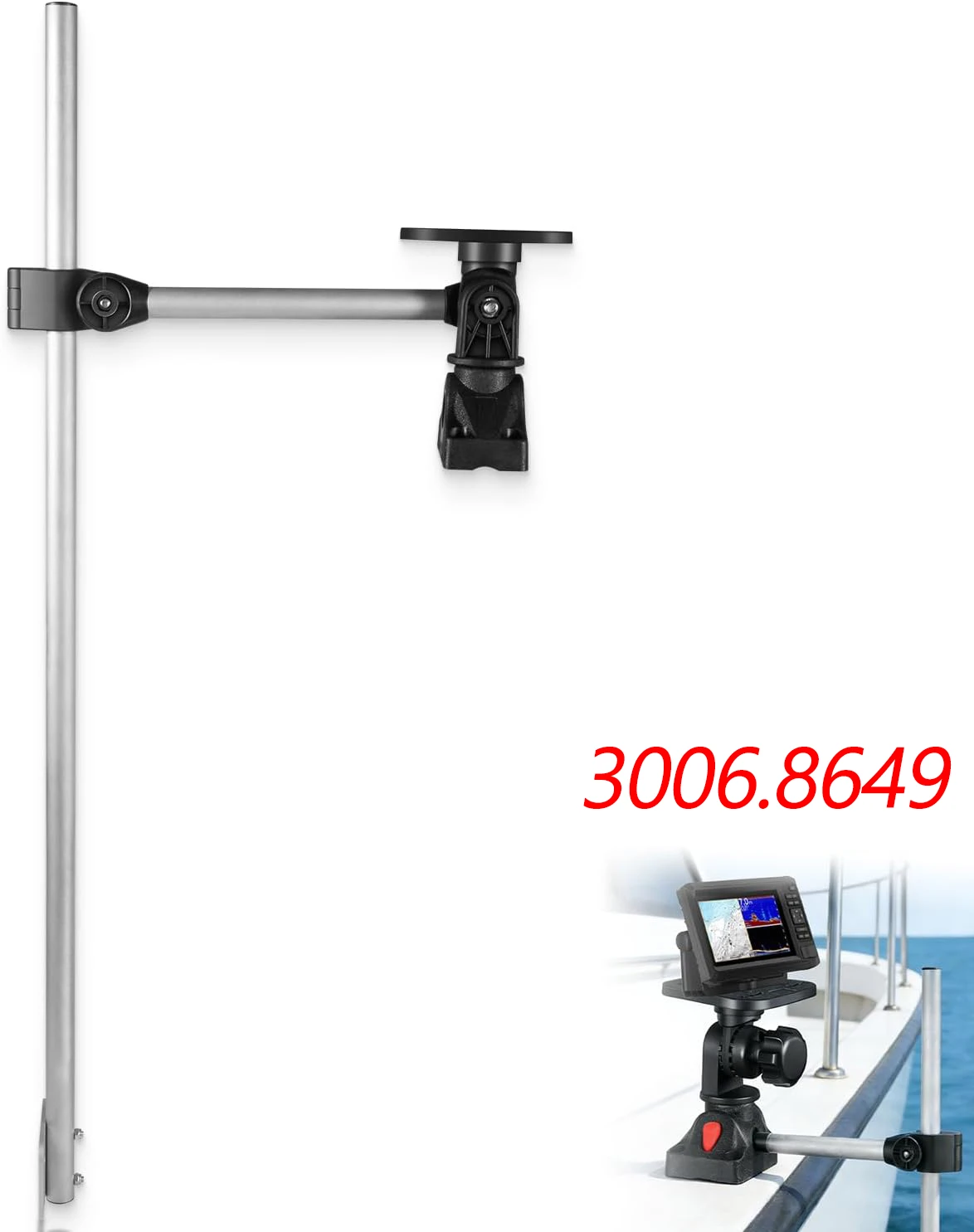 30068649-portable-pole-style-fish-finder-bracket-with-transducer-mount-arm-universal-quick-release-adjustable-post-for-boat