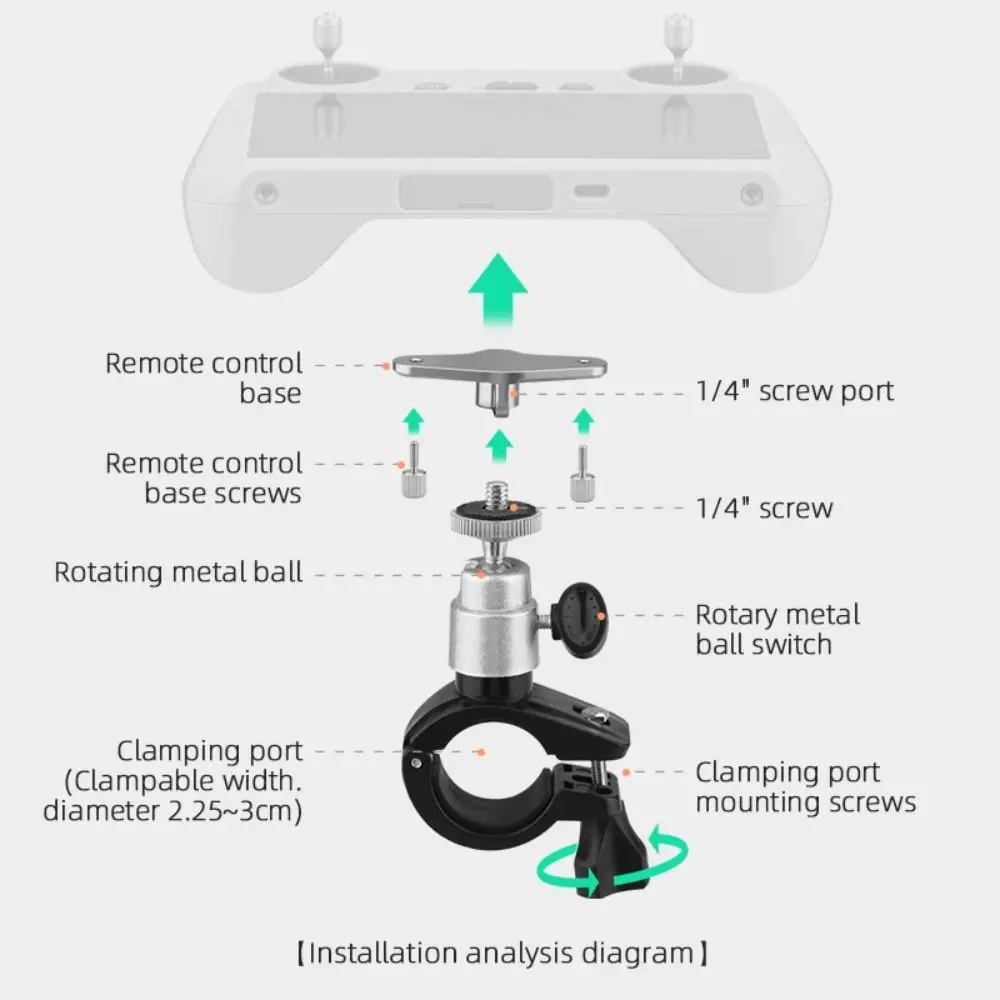 Novos acessórios drone guiador montar suporte de controle remoto suporte de bicicleta para dji mini 3 pro dji rc