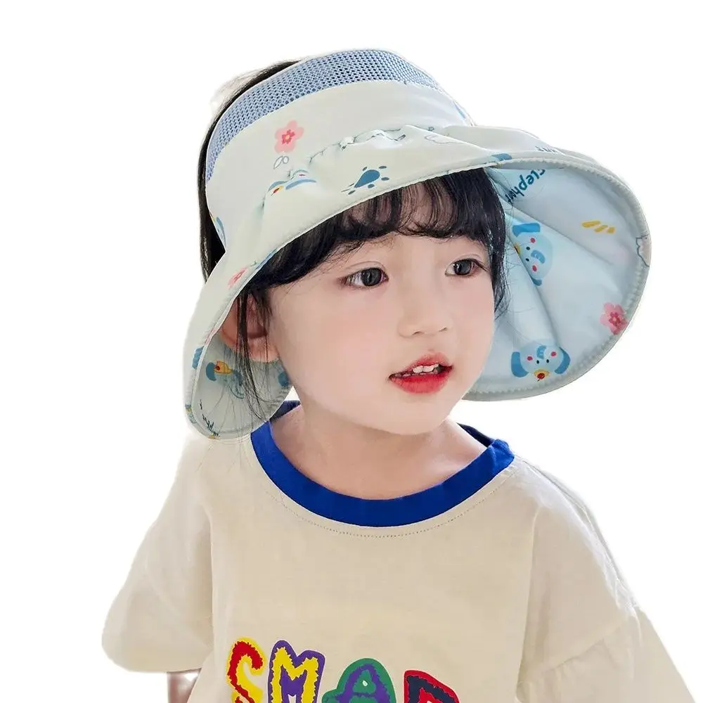 Doitbest Empty Summer Kids Bucket Hat Foldable Cartoon Mesh Fisherman Hat Ultraviolet-proof Outdoor Travel Sun Cap For Boy Girl