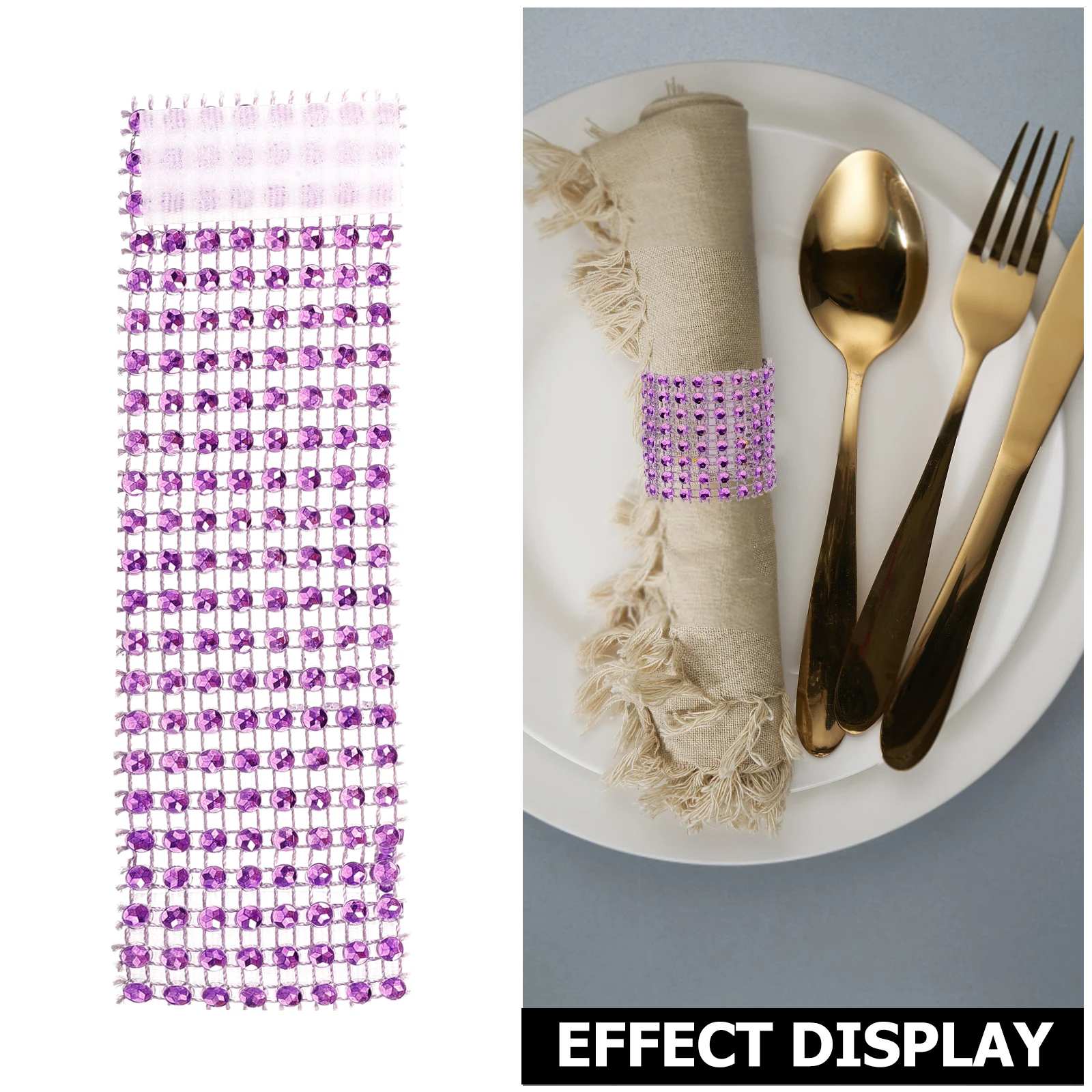

50pcs Rhinestone Rings Wedding Banquet Table Decor Napkin Holder Serviette Ring Party Supplies Elegant Dinner Decoration Hotel