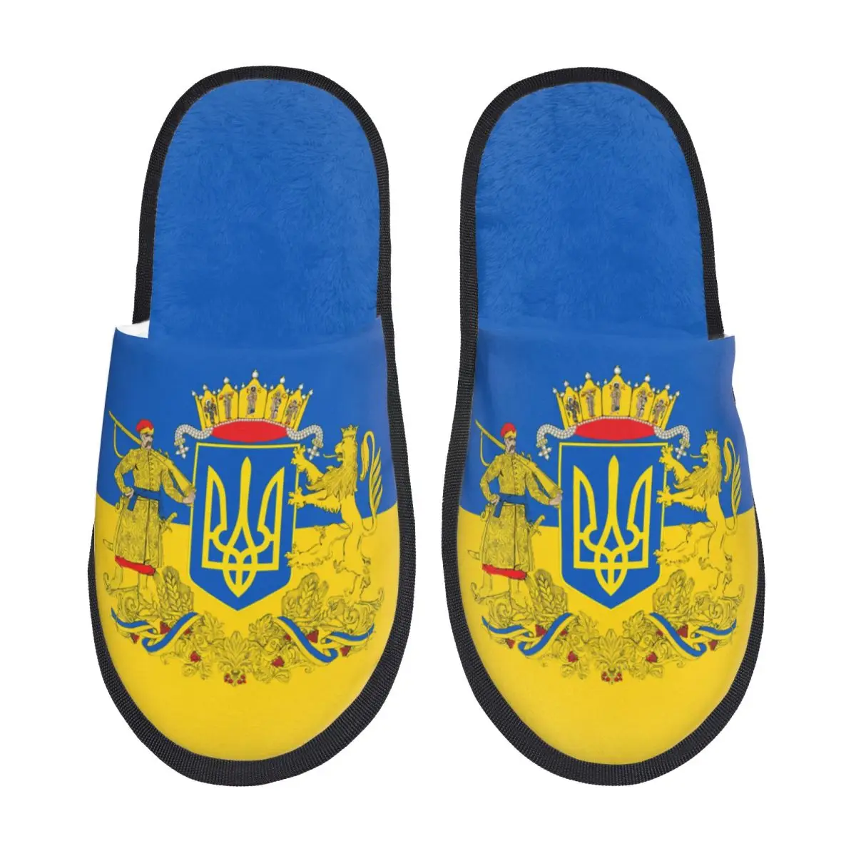 

Custom Flag Of Ukraine Comfy Scuff With Memory Foam Slippers Women Bedroom House Shoes
