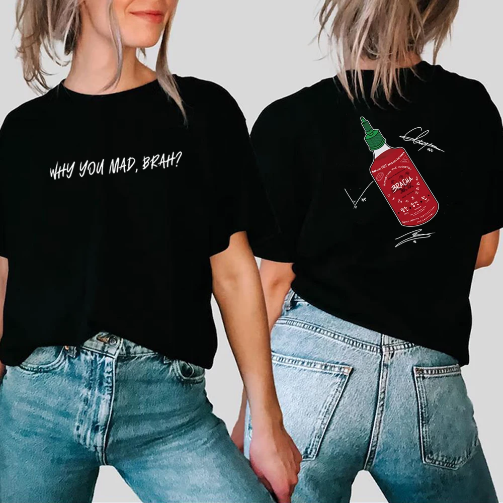 Trendy Kpop T Shirt 3Racha Printed Women's T-shirt Korea Fashion Tees Kpop Merch Summer Trendy Letter Short Sleeve Casual Tops