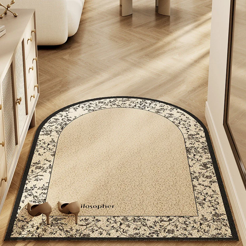 VIKAMA Geometric Wave Point Half Round Roller Skating Chair Floor Mat Minimalist Lines Anti Slip Carpet Indoor Home Decoration view 2
