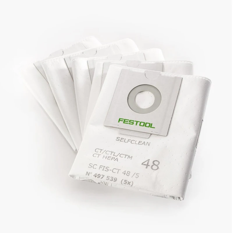 FESTOOL Self Cleaning Dust Bag SC-FIS-CT 26/5 38/5 48/5 HEPA Polar Fleece Vacuum Filter Bag 496186 496187 497539 5PCS