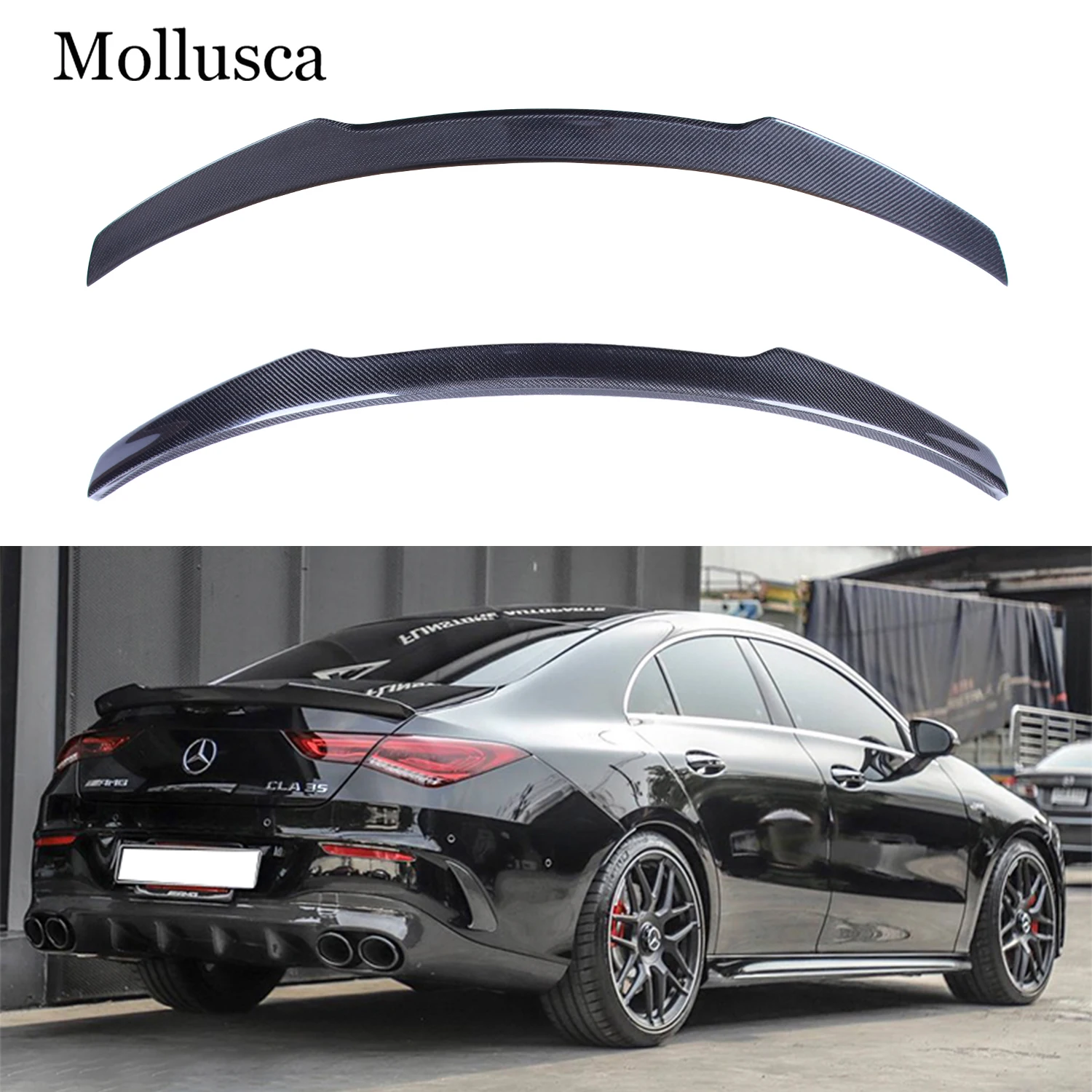 

For Mercedes-Benz CLA W118 C118 FD Style Carbon Fiber Rear Spoiler Trunk Wing 2019-2025