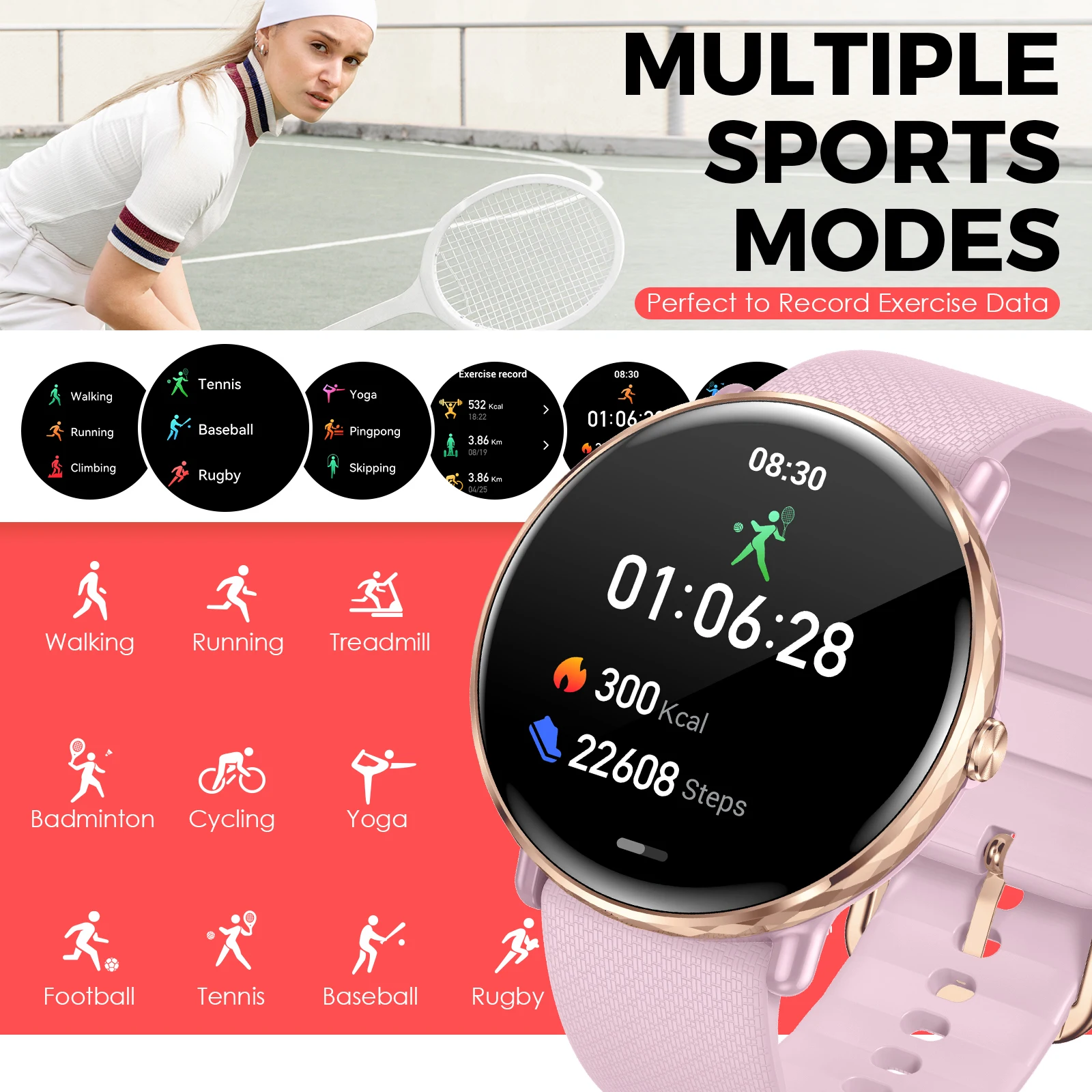 EIGIIS Smart Watch for Men Women  1.78" AMOLED Call/Answer Fitness Tracker Heart Rate Sleep Blood Oxygen Monitor IP68 Waterproof
