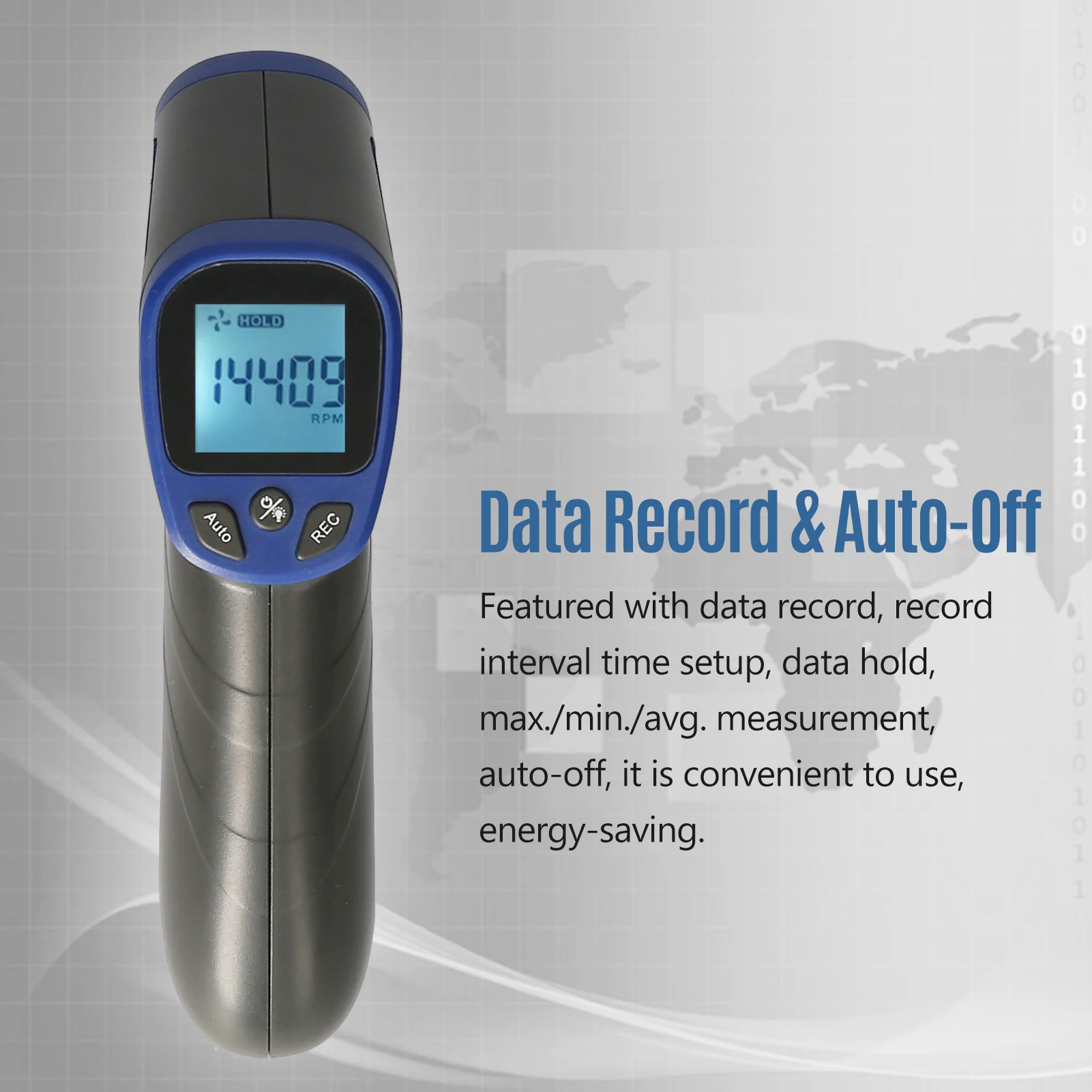 Digital Tachometer Laser Tachometer Handheld RPM Meter Speedmeter 2.5-99999RPM Range with BacklitDisplay for Motor Machine Lathe