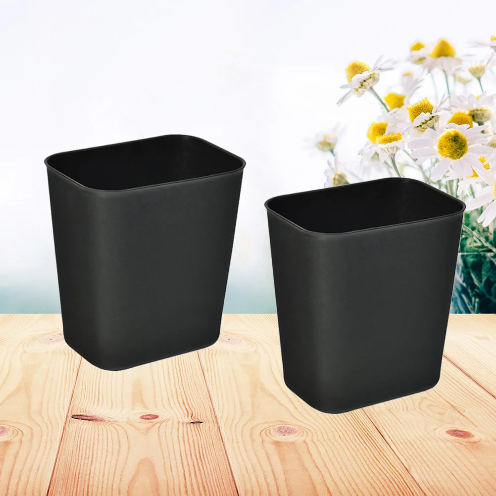 Outdoor Container Black Trash Can Girl Office Bins Cans with Lid Plastic Toilet Paper Bucket