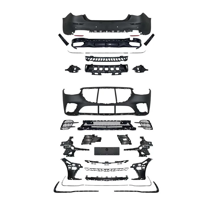 Car Body Kit for Mercedes S Class W223, Sport Version Bumper Grille S450, Front Rear Spoiler Set, ABS Plastic, Easy Installation