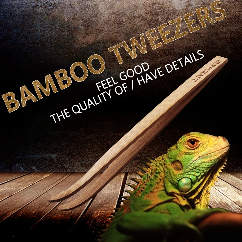 Amphibios insectos acuarios suministros de alimentación de animales para mascotas alimentación de reptiles pinzas de bambú herramientas de limpieza de caca de reptiles
