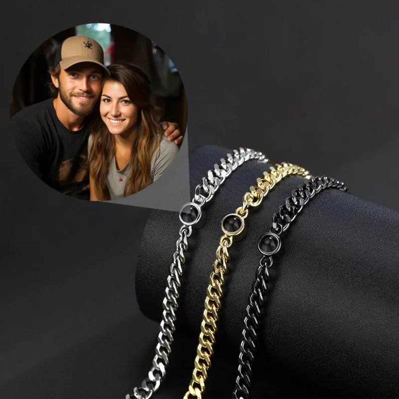 

2025 New Stainless Steel Bracelet with Photo Projection Custom Photo Bracelet with Photo Inside Personalized Photo Bracelet