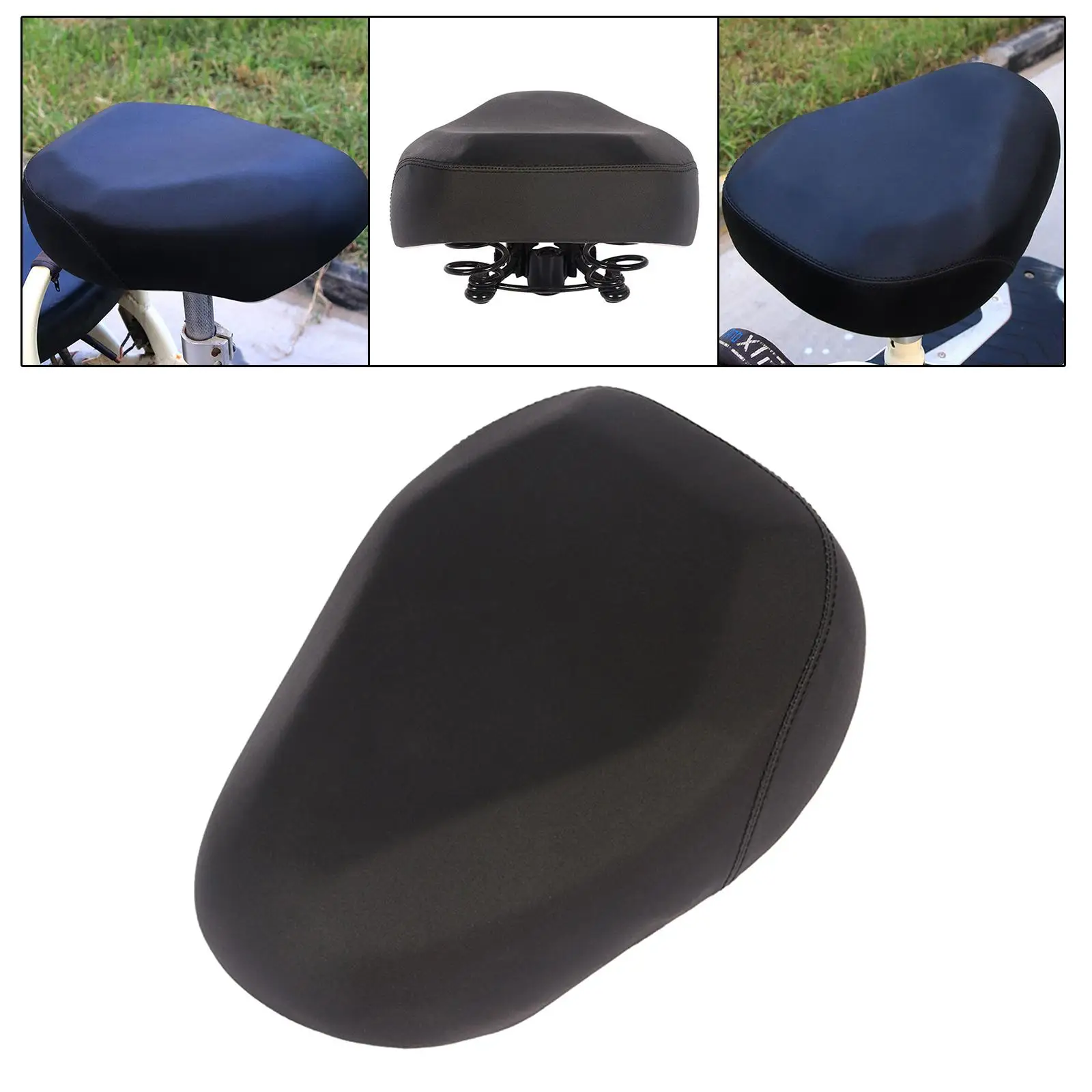 Bike Saddle Cushion Soft Seat Accs Waterproof Wide Breathable Shock Absorption