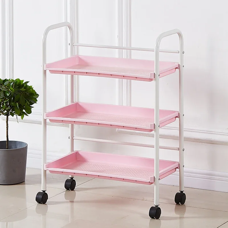 

Dental Trolley Golden Auxiliary Cart Folding Serving Portable Aesthetics Rolling Storage Wave Spa Cleaning Hairdressing Carts