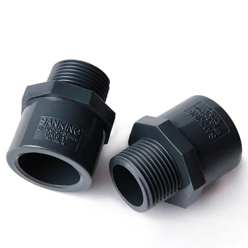 1/2" 3/4" 1" 1-1/4" 1-1/2" 2" BSP Male Thread 20/25/32/40/50/63mm Socket Straight PVC Pipe Fitting Water Connector Chemical Part