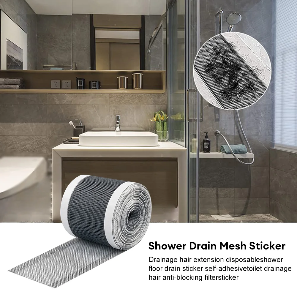 

5/10 Meter Shower Floor Drain Filter Hair Catcher Strainer Kitchen Sink Sewer Outfall Stopper Bathroom Mesh Stickers Disposable