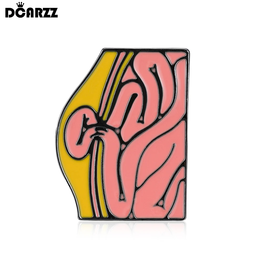 DCARZZ Hernia Brooch Medical Enamel Intestine Pin Doctor Nurse Backpack Lapel Coat Badge Accessories Medicine Gifts