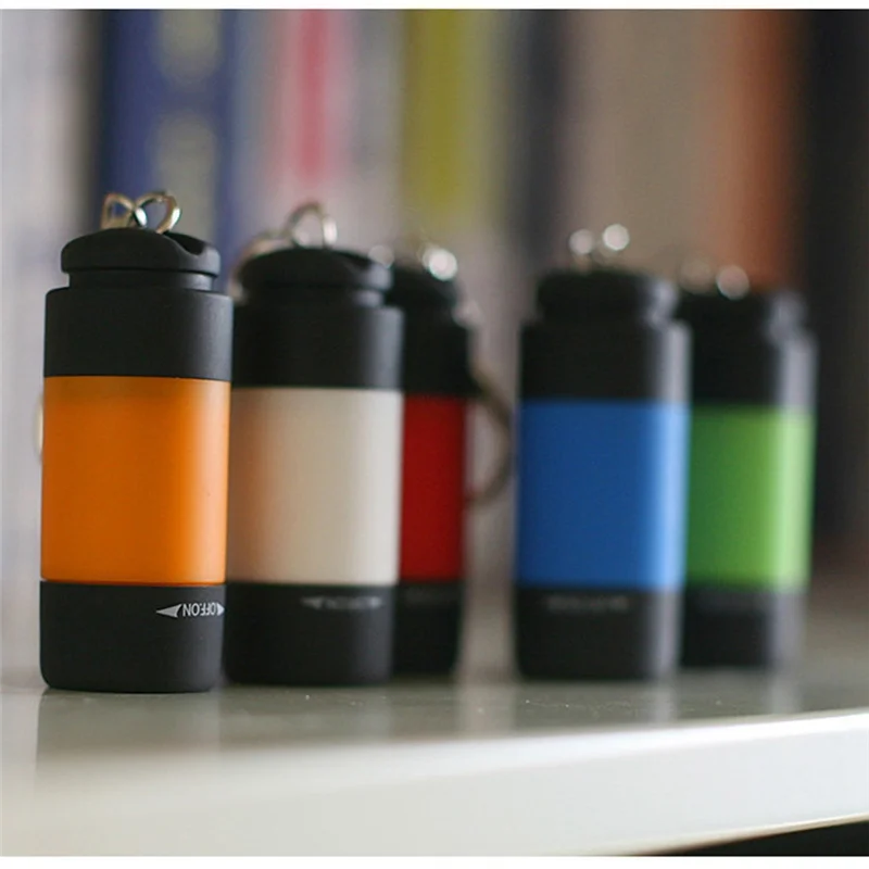 A44Z-Mini Keychain Flashlight, USB Torch Rechargeable Colorful Flashlight High-Powered Keychain Lamp, Multicolor