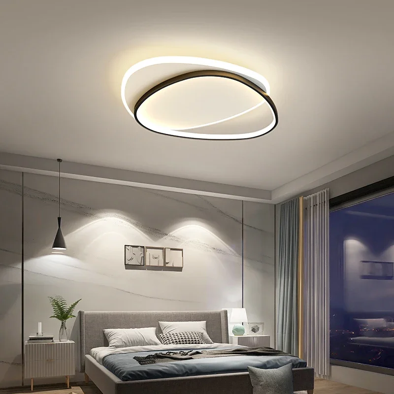 Lámpara LED ultrafina de estilo nórdico para decoración de habitación, luz redonda creativa para dormitorio principal, líneas entrelazadas artísticas