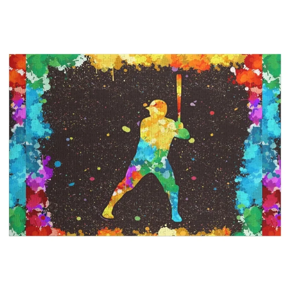 

Baseball Art Watercolor Jigsaw Puzzle Wooden Jigsaws For Adults Personalized Toys Puzzle