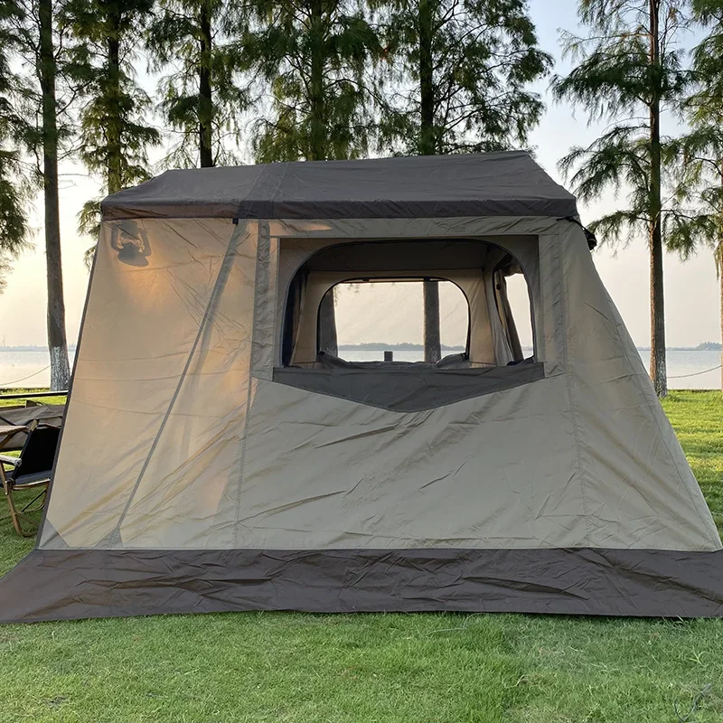 Portable Field Camping Tent, Outdoor, Thickened, Rainproof, Double Hiking, One Room, One Living Room