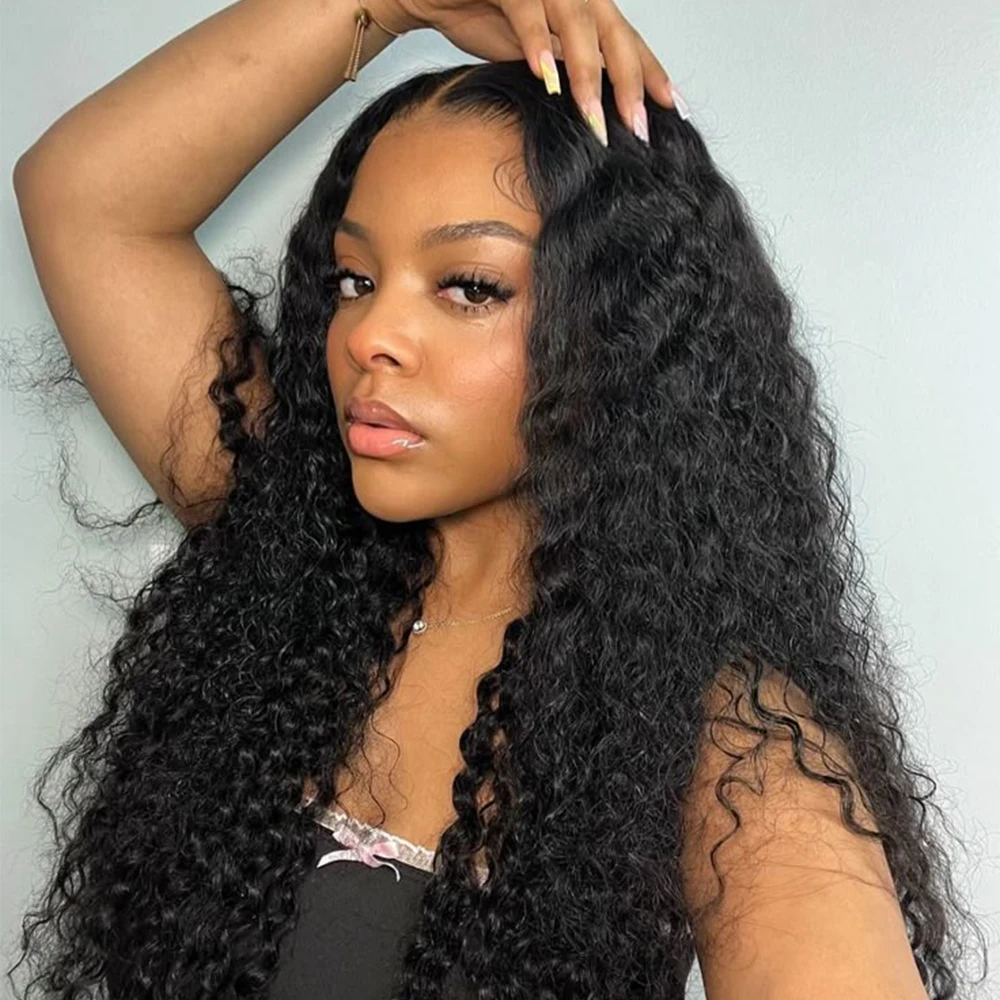 شفاف 18% كثافة المياه Culry 13x4 كامل الدانتيل الباروكة الأمامية شعر الإنسان 32 بوصة موجة عميقة 13x4 13x6 Hd الدانتيل شعر مستعار أمامي للنساء