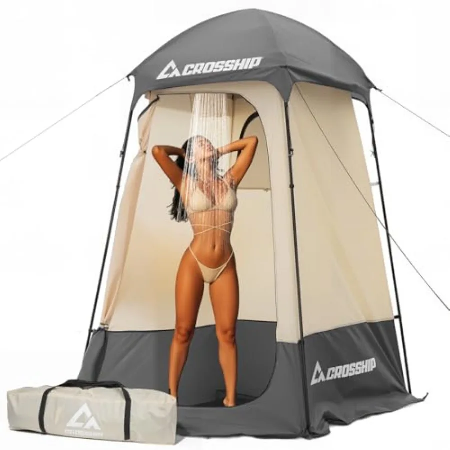 

Палатка для душа для кемпинга - уличная палатка для приватности с солнечным душем-мешком - 215 см (В) x 152 см (Ш) - укрытие для приватного использования на открытом воздухе, для переодевания и умывания