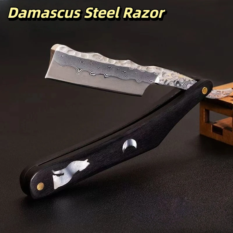 

Дамасская прямая бритва — винтажная бритва из сандалового дерева для мужчин — парикмахерская бритва из дамасской стали — бритва с прямыми краями для мужчин