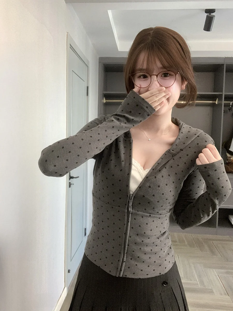 

Женская толстовка Slim Fit с молнией, повседневная, CallmeEar, весенняя, для отдыха, с длинным рукавом, высокоэластичная, стандартной длины