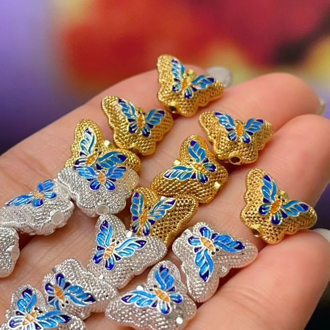 

2Pcs DIY Isolation Beads Butterfly-Shaped Loose Beads For Jewelry Making DIY Necklace Bracelet Earrings Accessory