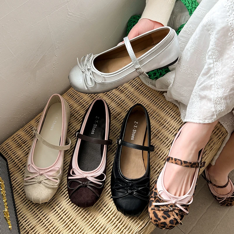 Butterfly-knot Women Ballet Mary Jane Shoes Fashion Mix Colors Internal Elevation Shoes Ladies Spring Autumn Concise Footwear