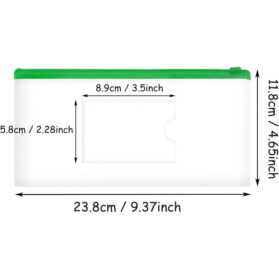 4 قطعة مغلفات بلاستيكية شفافة مجلد ملف مع جيوب بولي كلوريد الفينيل مقشرة الحقيبة سستة أكياس التخزين للمستندات الألغاز النقدية السفر