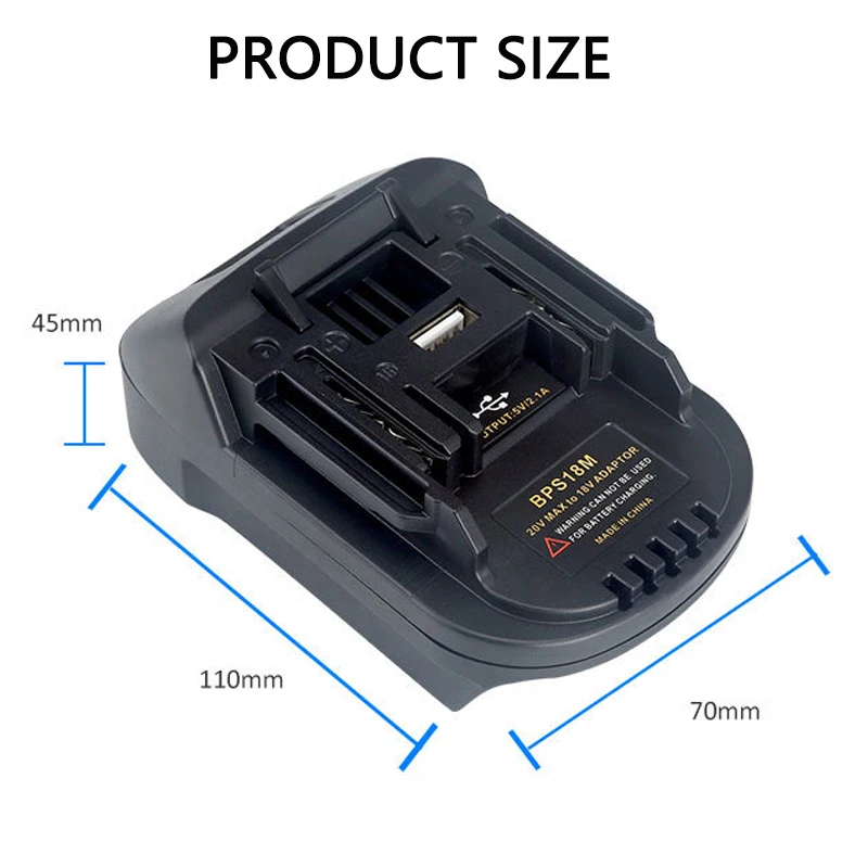 BPS18M Adapter for Black&Decker/for Porter Cable/for Stanley 18V 20V Lithium Battery Converted To for Makita 18V Li-ion Battery