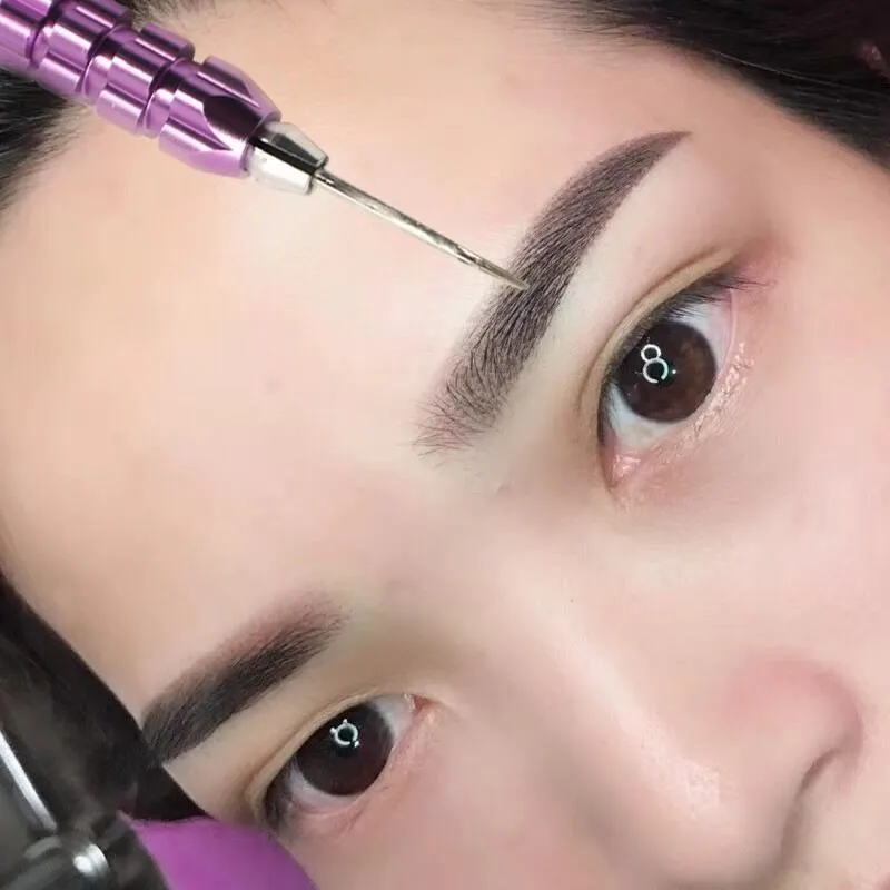 50 قطعة Microblading إبرة مستديرة ل دليل القلم الضباب الحاجب ماكياج دائم الوشم التظليل شفرة المتاح الصباغ إبرة