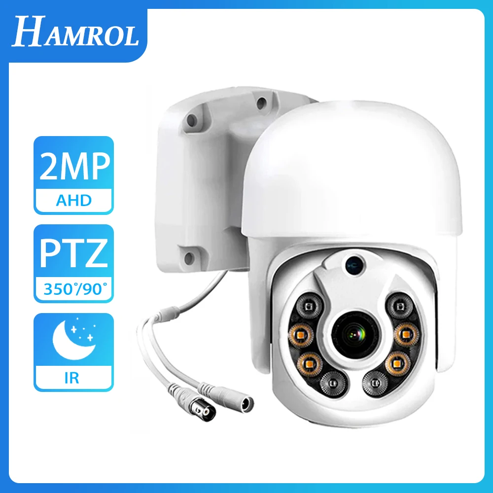 HAMROL HD 1080P AHD Camera 3.6MM Lens IR Nightvision Mini PTZ Dome Camera IP66 Waterproof Outdoor CCTV Surveillance Camera