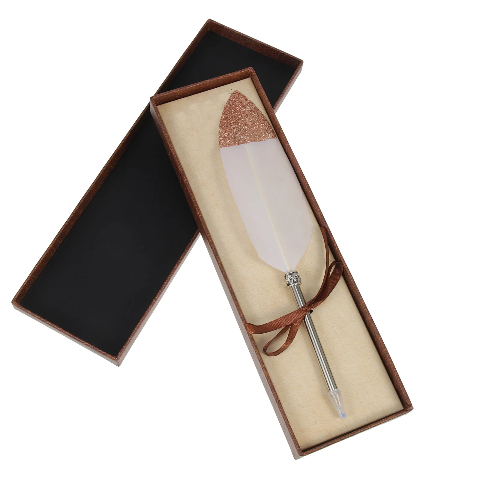 

Premium Metal Plume Ballpoint Pen Elegant Decorative Signature Pen Smooth Ink for Artistic Writing Office Study Notes Crafting