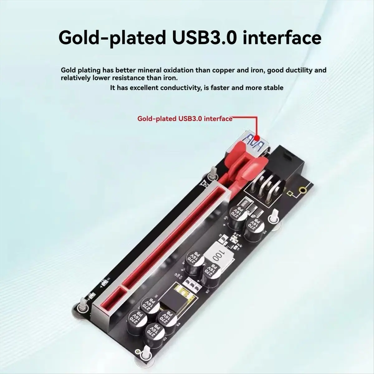 Stable- PCIE Riser Card PCI Express to X16 Extender USB 3.0 SATA to 6 Pin Molex Adapter for Video Card Mining
