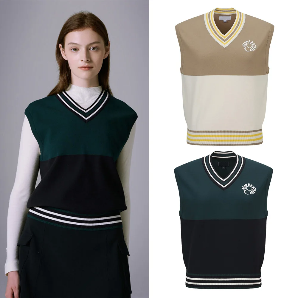 

"Unique Style! Trendy Women's Knitted Vest! Sporty New Style, Versatile V-neck Design, Luxurious, Classic Golf Wear!"