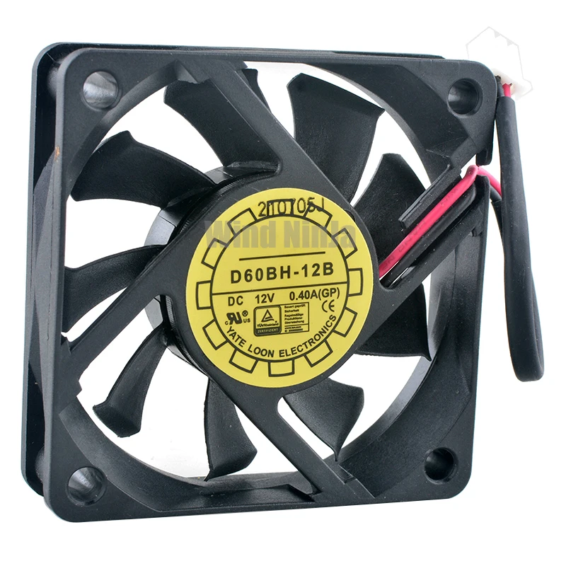 D60BH-12B 6cm Dual Ball Bearing High-Speed Cooling Fan 60mm X 15mm DC12V 0.40A for Chassis Power Supply