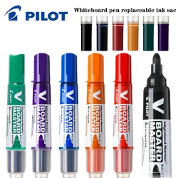 Piloto Whiteboard Markers Pen, Recarregáveis, Líquido Erase Ink, Whiteboard, Escola Papelaria, Material de Escritório, 6 Cores, 2,3 milímetros